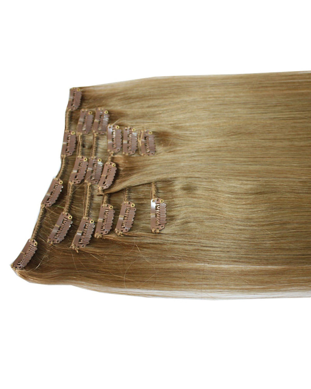 Dream Lux Clip-In Extensions – ljus/blond nyansfamilj, clips synliga (leverantörsbild)