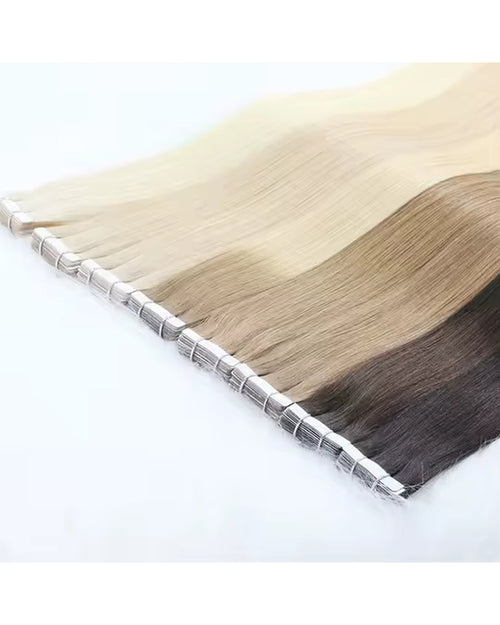 Dream Lux Tape-In Extensions – detaljbild av tejpfästen (leverantörsbild)
